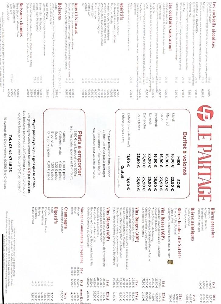 LE PARTAGE - Menu Image 1